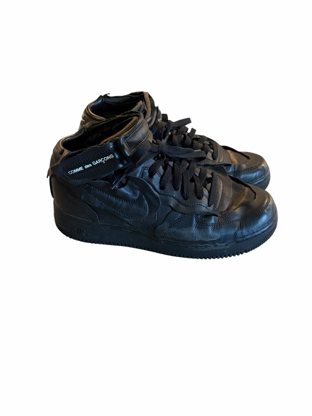 Nike Air Force 1 Mid x Comme des Garcons Black Leather High-Top Sneaker